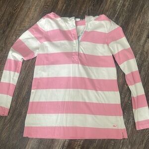 Pink & White Stripped Vineyard Vines Pullover